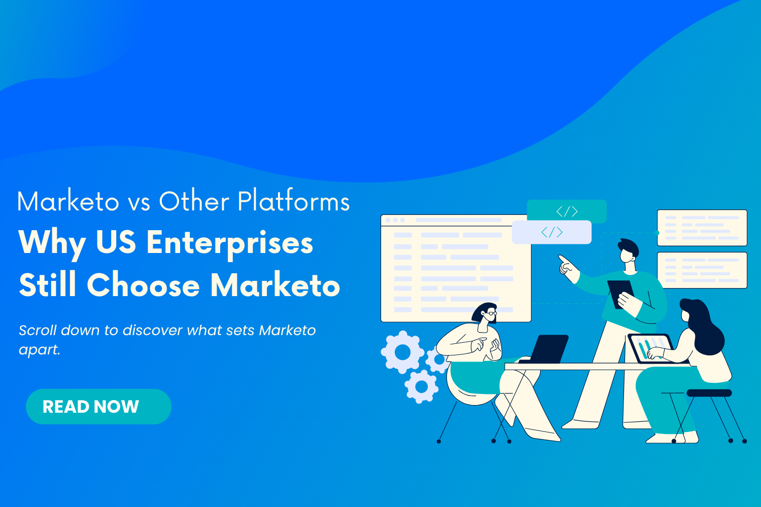 Marketo Consulting Services team having a discussion about the consulting